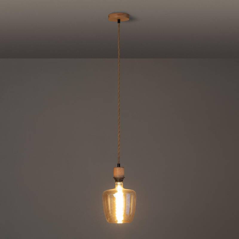 Afbeelding van Plafondplaat met Fitting voor Hanglamp met Gevlochten Textielkabel en Zwart
