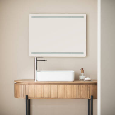 Obrázek Koupelnové Zrcadlo s LED Světlem a Ochranou proti Zamlžení 60x80 cm Tahiti