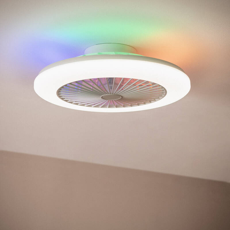 YUNLONG Ventilateur Plafond Lumière WiFi 78cm - Compatible Alexa Google - Noir Moderne