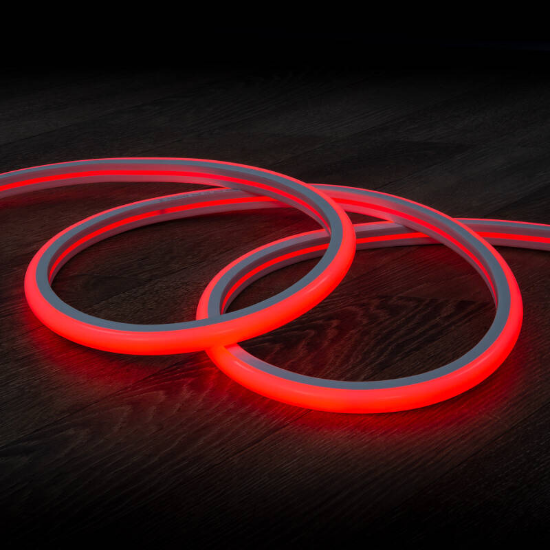 Obrázek Neon LED Pásek 7.5 W/m Stmívatelné 220V AC 120 LED/m Půlkruhové 180º Červená IP67 Střih každých 100 cm 