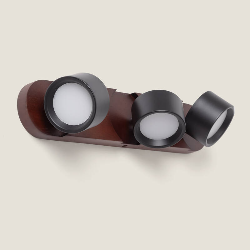 Image de Lampe Murale LED 15W Métal CCT Sélectionnable Cundra 3 Spots