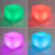 Image de Cube LED RGBW 30cm avec Batterie Rechargeable Solaire + USB