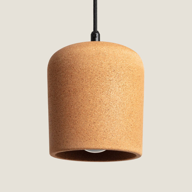 Immagine di Lampada a Sospensione Metallo e Sughero Krobia