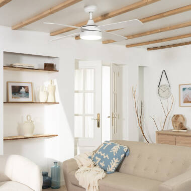 Bild von Deckenventilator Lautlos Timor Weiss 132cm Motor DC WiFi