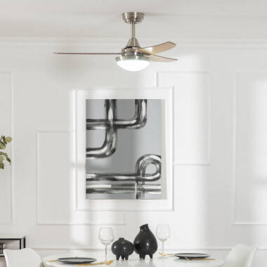 Image of Neil Wooden WiFi Silent Ceiling Fan with DC Motor 107cm 