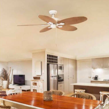 Ventilatore da Soffitto Phuket Bianco 132cm Motore AC LEDS-C4 30-4398-16-16