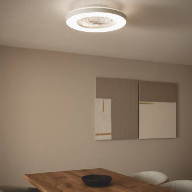 Ventilatore da Soffitto Silenzioso Dhalia Bianco 58cm Motore DC