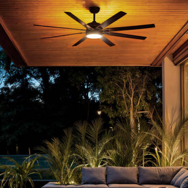Hildra Silent Ceiling Fan with DC Motor in Black 157cm