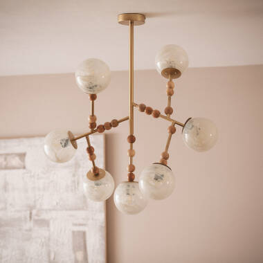 Bild von Pendelleuchte Metall Glas Routi 