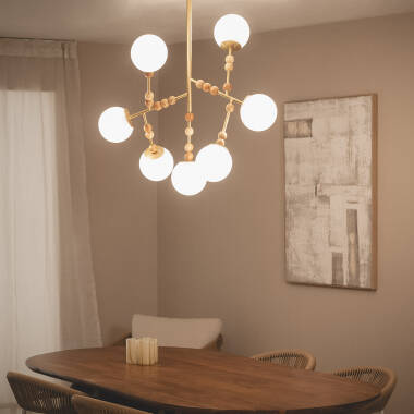 Bild von Pendelleuchte Metall Glas Routi 
