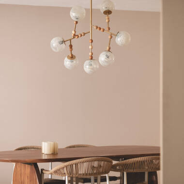 Bild von Pendelleuchte Metall Glas Routi 