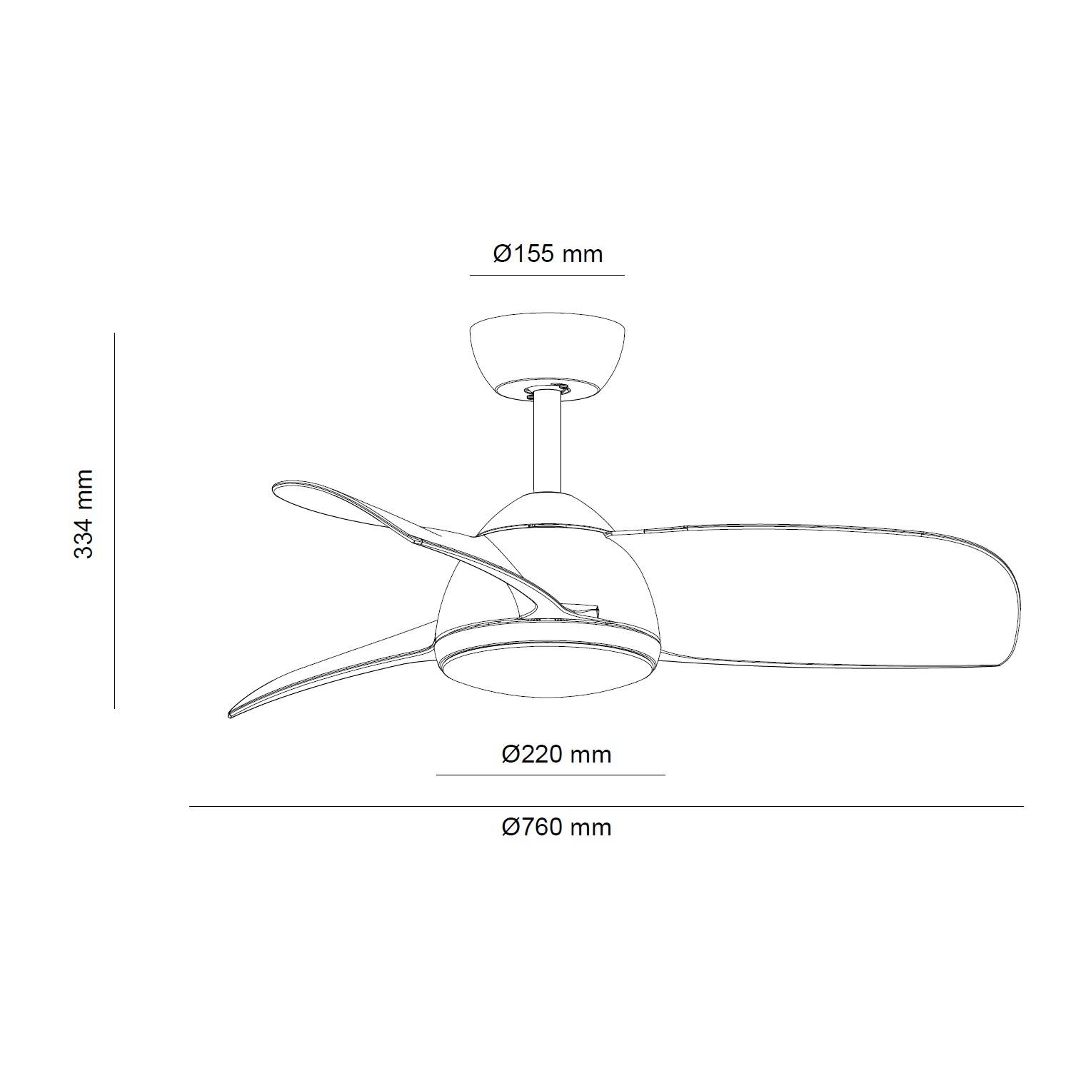 Wentylator Sufitowy Cichy Poros 76cm Motor DC - widok prezentacyjny