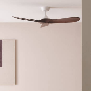 Bild von Deckenventilator Leise Spetses Weiss Holz 132cm DC Motor für Aussen