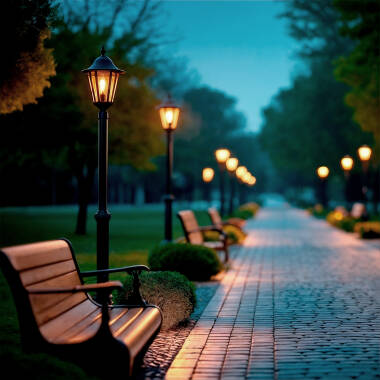 Bild von Wegeleuchte Aussen Oberfläche Fuss 185cm Schwarz Traditionell