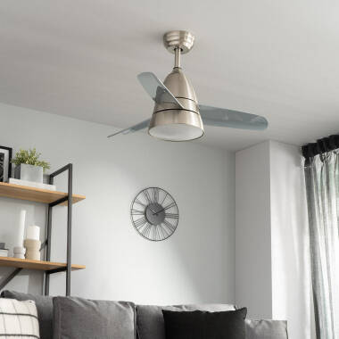Industrial Silent Ceiling Fan with DC Motor in Silver 91cm