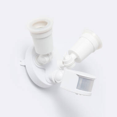 Bewegungsmelder PIR mit Dämmerungssensor 180º für Wandmontage Außenbereich IP44 für zwei E27-Glühbirnen