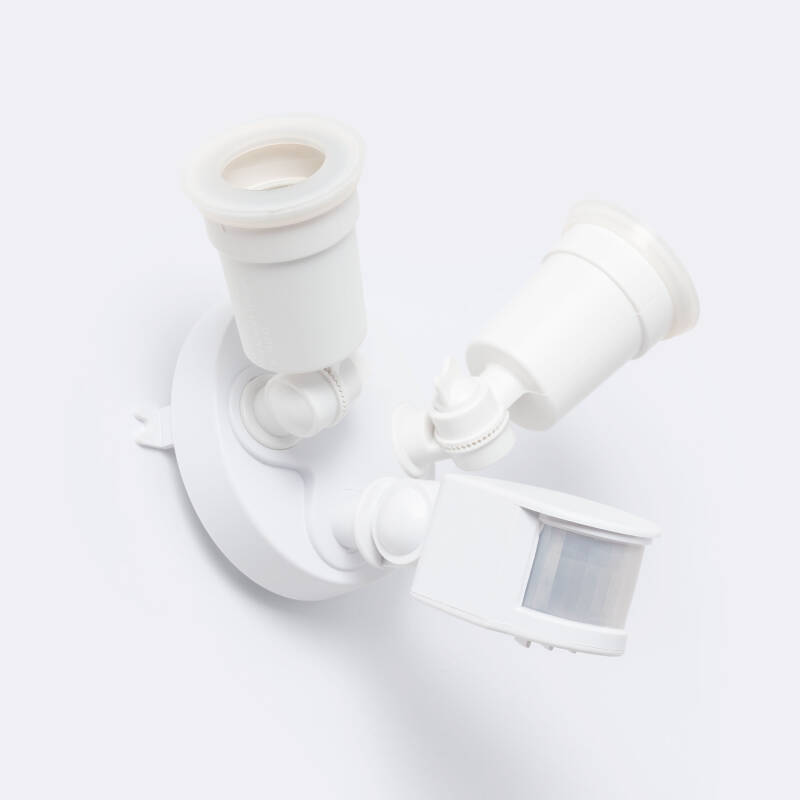 Image of Wall Mounted Outdoor Motion & Twilight Sensor 180º for 2 E27 Bulbs IP44