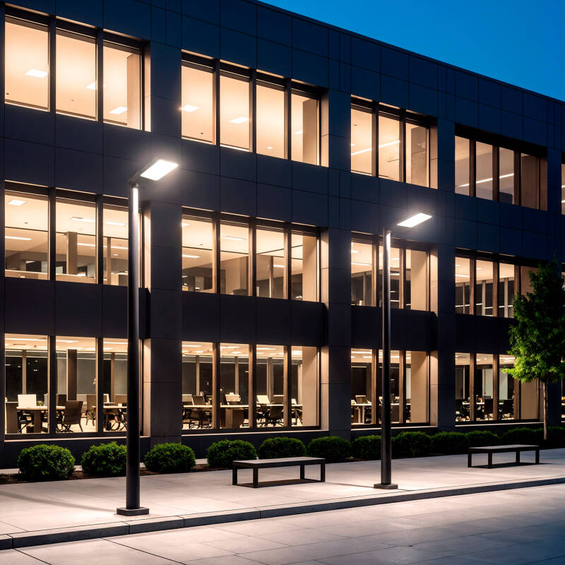 Image de Lampadaire LED 150W Harlem OSRAM Noir