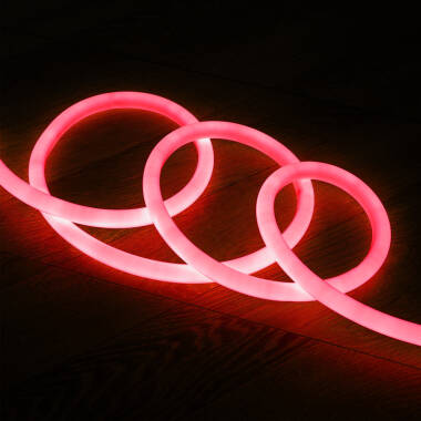 Led Strip Neon Dimbaar 220V Rood Rond 360 9W/m te knippen om de 100cm IP67 Op maat