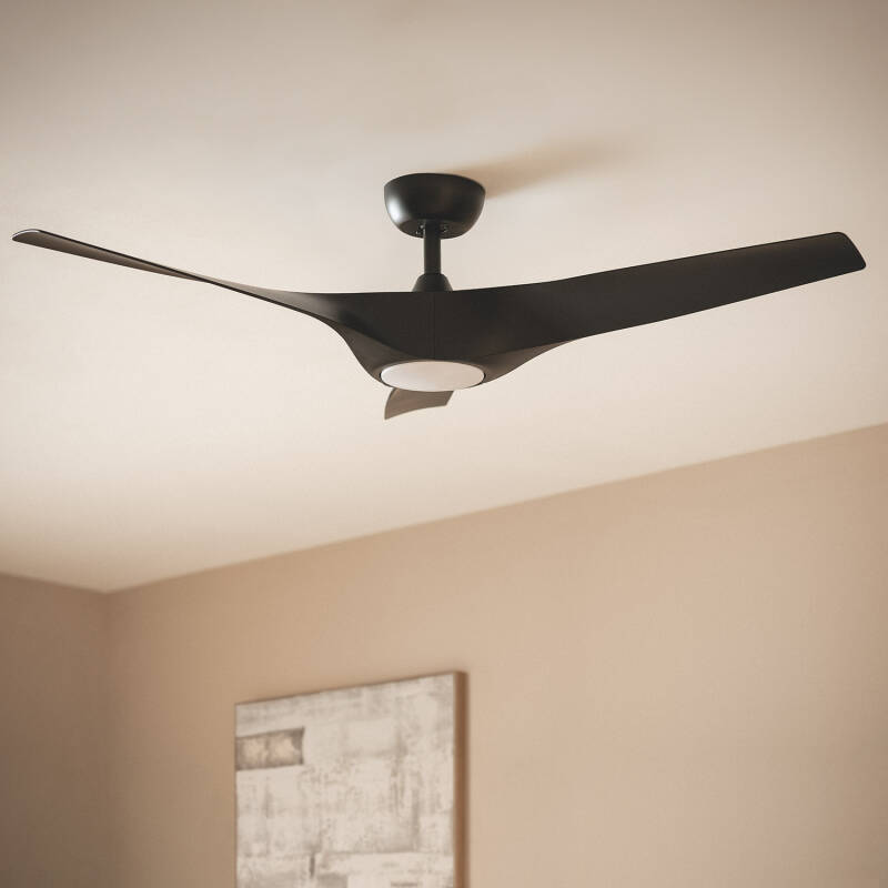 Ventilatore da Soffitto Silenzioso Egina Nero 132cm Motore DC