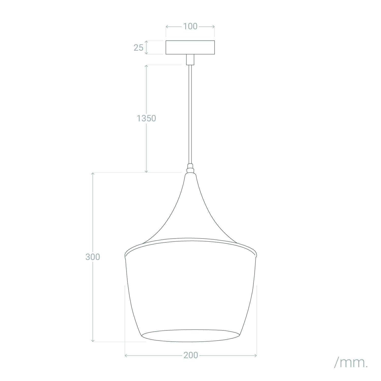 Lampa Wisząca Metalowa Mercury - parametry