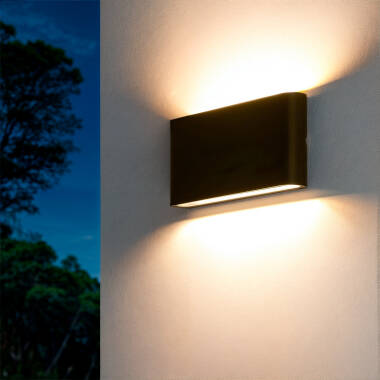 LED-Wandleuchte Aussen 12W Aluminium Rechteckig Doppelseitige Beleuchtung Luming Schwarz