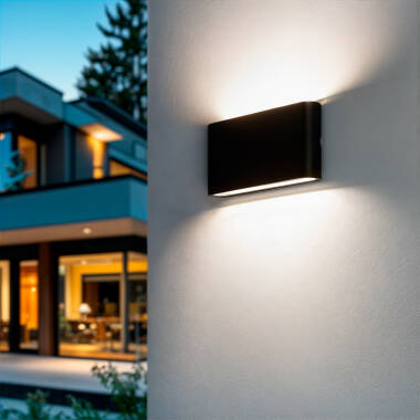 LED-Wandleuchte Aussen 12W Aluminium Rechteckig Doppelseitige Beleuchtung Luming Schwarz