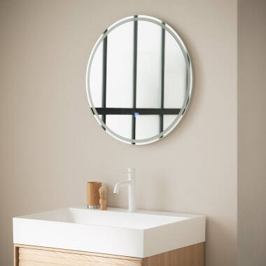 Jizan Anti-Fog Bathroom Mirror with LED Light Ø60 cm