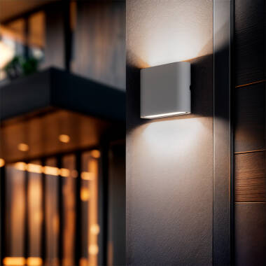 Kinkiet Ścienny Zewnętrzny LED 6W z Aluminium Kwadratowy Oświetlenie Dwustronne Biały Luming