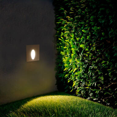 Segnapasso da Parete LED 3W in Alluminio Quadatro Ovale Wabi Bianco