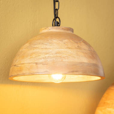 Immagine di Lampada a Sospensione Legno Naisha S ILUZZIA 