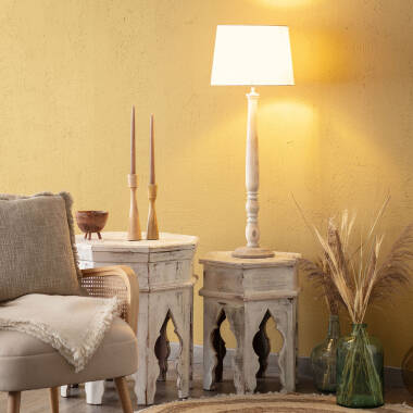 Lampa Stołowa z Drewna Daksh ILUZZIA