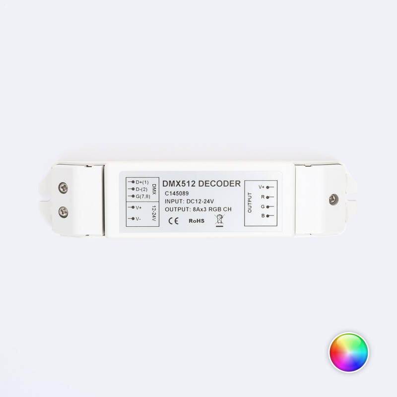 Controller RGB Decoder DMX512 3 Canali - Ledkia