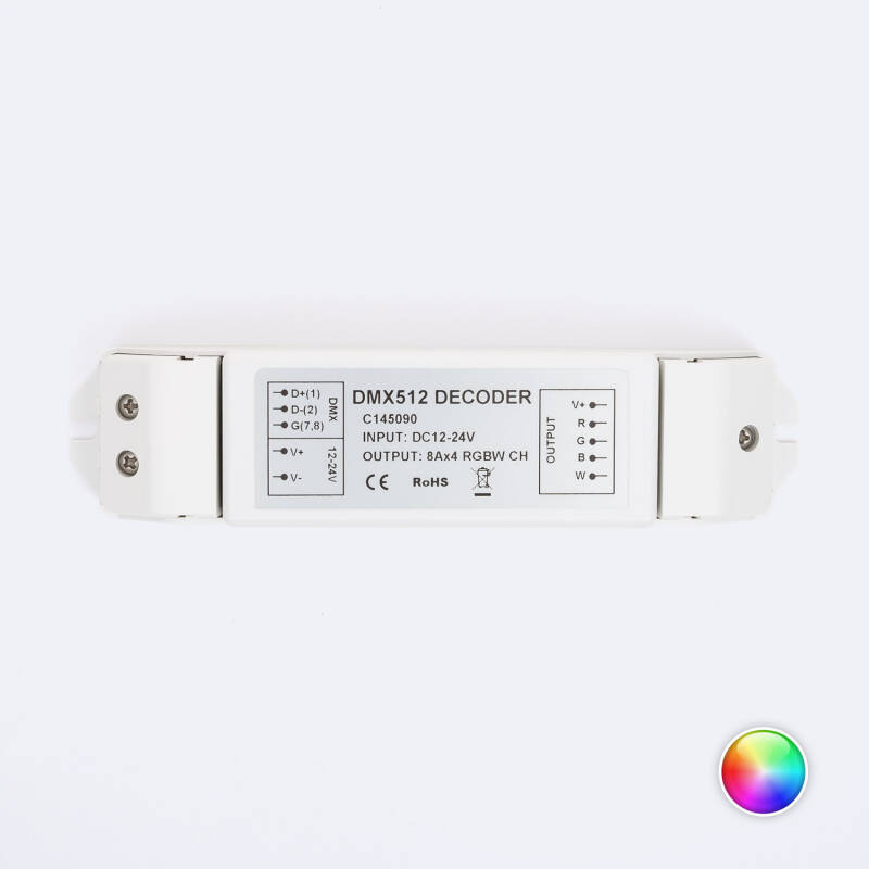 Controller RGBW DMX512 Decoder 4 Canali - Ledkia