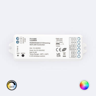 Kontrolator Ściemniacza LED 12/24V DC do Taśmy LED Jednokolorowa/ CCT/RGB/RGBW Kompatybilny z Pilotem RF