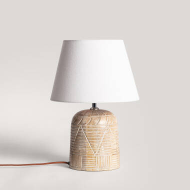 Tischlampe aus Holz Koson ILUZZIA