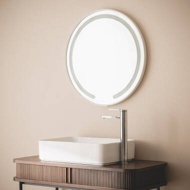 Miroir Salle de Bain avec Éclairage LED Anti-buée Ø60 cm Nour