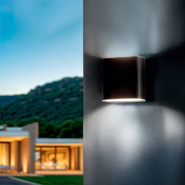 LED-Wandleuchte Aussen 6W Aluminium Quadratisch Doppelseitige Beleuchtung Luming Schwarz
