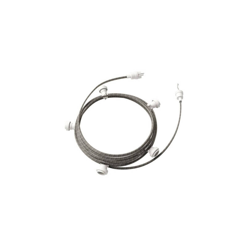 Bild von Girlande Außen Lumet System 7,5 m mit 5 Lampenfassungen E27 Weiss Creative-Cables CATE27B075