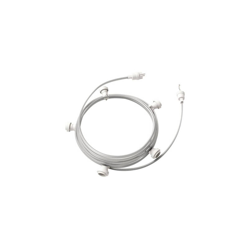 Bild von Girlande Außen Lumet System 7,5 m mit 5 Lampenfassungen E27 Weiss Creative-Cables CATE27B075