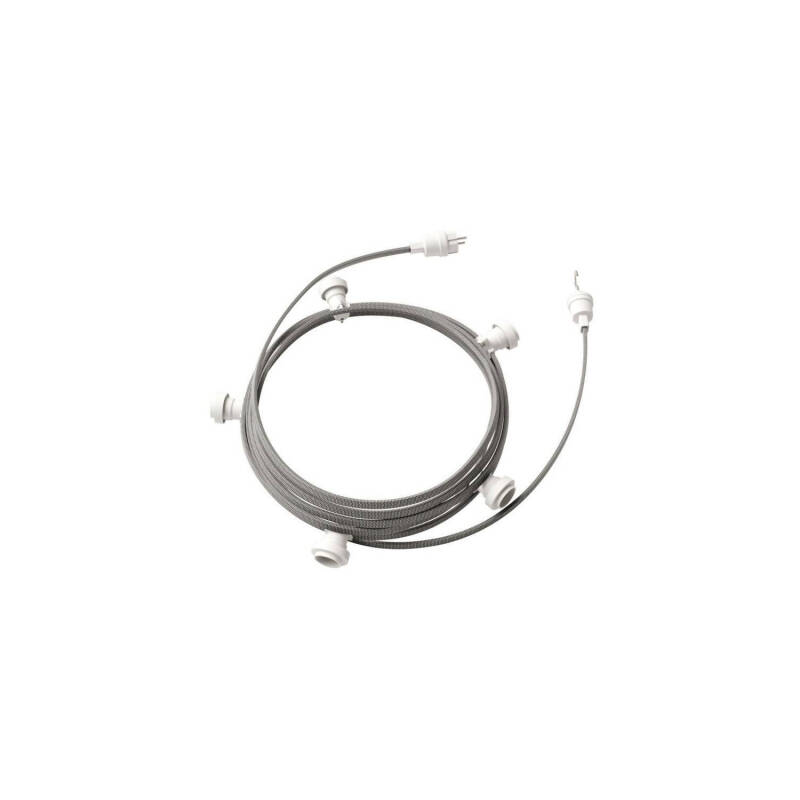 Bild von Girlande Außen Lumet System 7,5 m mit 5 Lampenfassungen E27 Weiss Creative-Cables CATE27B075