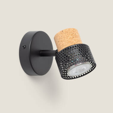 Wandleuchte aus Metall und Kork Liksy