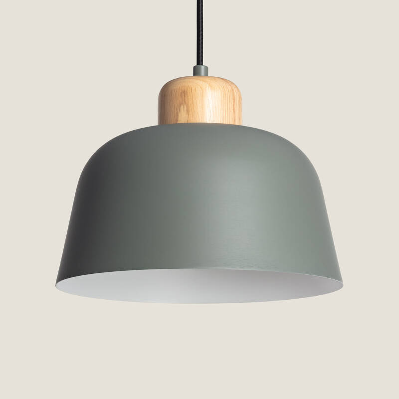 Immagine di Lampada a Sospensione Metallo e Legno Wawak 