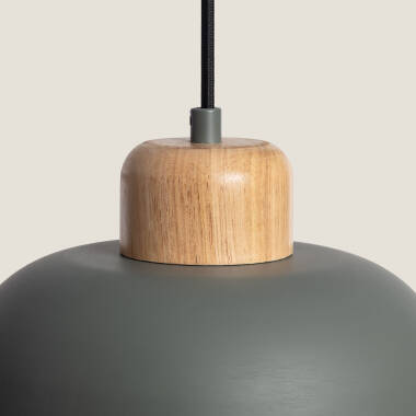 Immagine di Lampada a Sospensione Metallo e Legno Wawak 