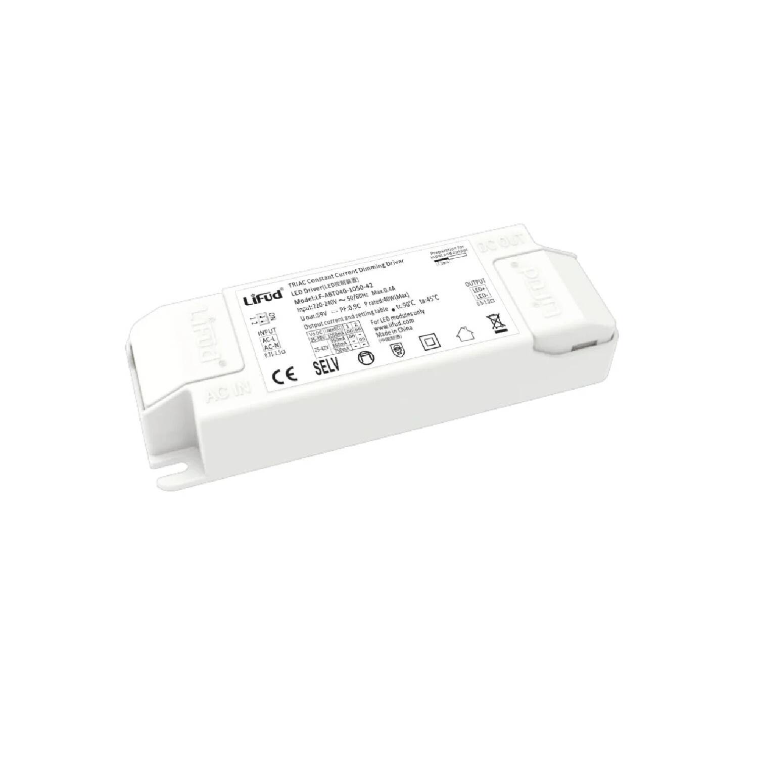 Driver  LIFUD Ściemnialny TRIAC Wyjście 25–42V DC 750–1050mA 40W ABTXXX - widok 3