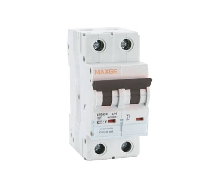 Afbeelding van Industriële Automatische Installatieautomaat Alpha+ 2P 63A 6kA MAXGE
