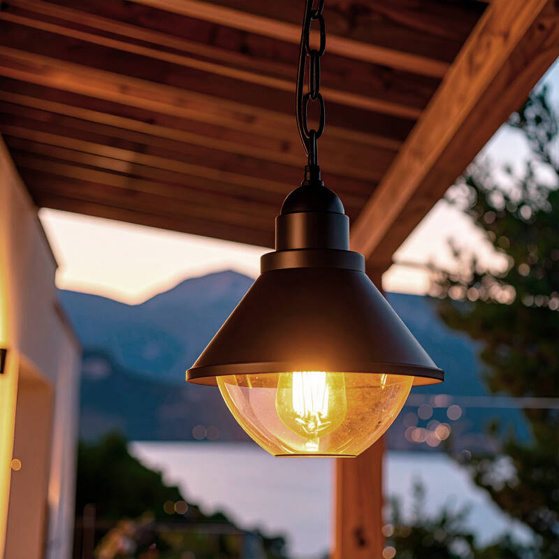 Immagine di Lampada a Sospensione per Esterno in Metallo Valera