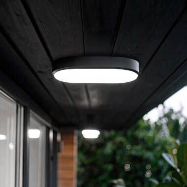 Plafon LED 15W Owalny Zewnętrzny 85x173 mm IP65 Hublot Czarny