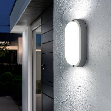 Plafonnier LED Extérieur Ovale 25W Hublot White IP65 96x198 mm