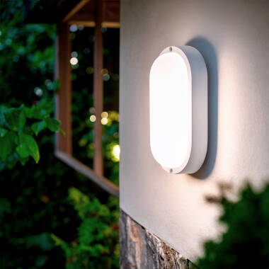 LED-Deckenleuchte 25W Oval für Aussen 96x198 mm IP65 Hublot Weiss